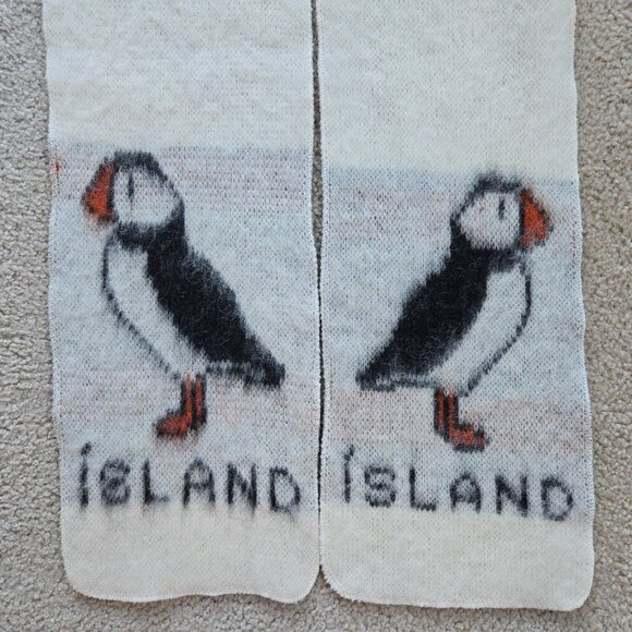 NWOT Icelandic Wool Puffin Scarf Bird Iceland - Picture 5 of 10